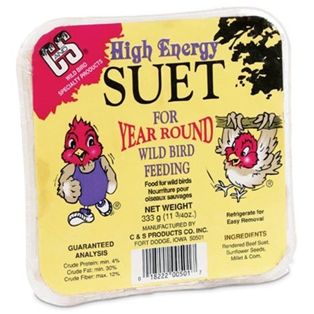 C&S PRODUCTS C & S 12501 11.75 oz. High Energy Suet Cake - Pack of 12 689919